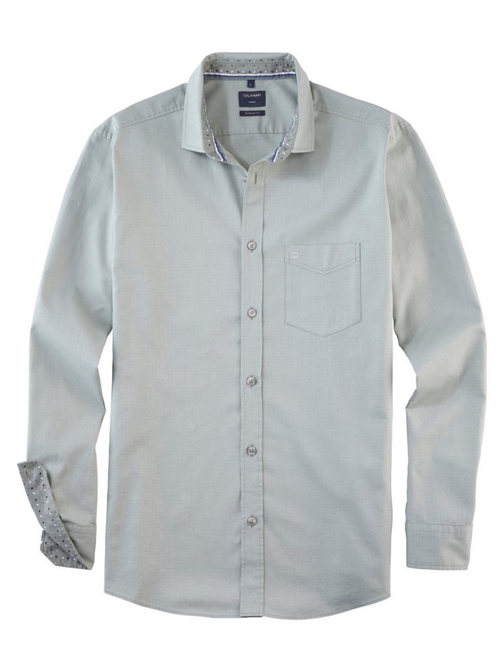 OLYMP Flanellhemd 405664-Hemden graugr?n von OLYMP
