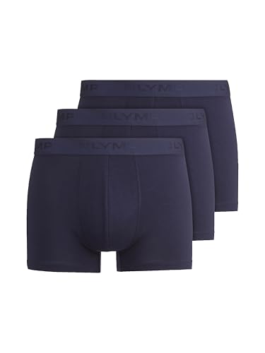 OLYMP Herren Boxershorts 3er-Set,Untershosen,Pants,Shorts,Unterwäsche,Basics,Einfarbig,Anliegende Passform,Marine 18,XXL von OLYMP