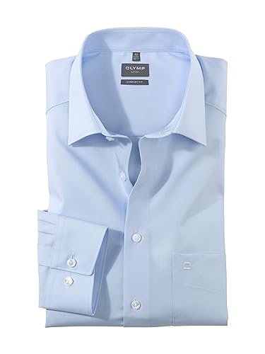 OLYMP Herren Businesshemd Comfort Fit extra Langer Arm 69cm Bügelfrei Hellblau | New Kent Kragen Gr. 45 von OLYMP