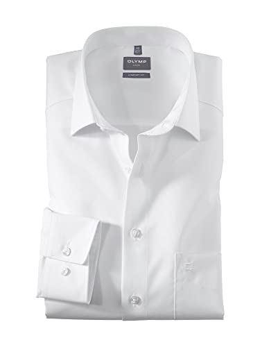 OLYMP Herren Businesshemd Comfort Fit extra Langer Arm 69cm Bügelfrei Weiß | New Kent Kragen Gr. 46 von OLYMP