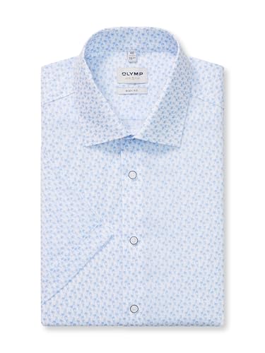 OLYMP Herren Businesshemd Kurzarm Level.Five,Rotationsdruck auf Uni,366 Level 5 Body fit (15.05.2015 - F16),21 New York Kent-2,Weiss 00,40 von OLYMP