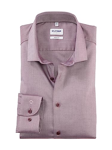 OLYMP Herren Businesshemd Langarm Level Five,Twill,Body fit,Modern Kent,Chianti 38,38 von OLYMP