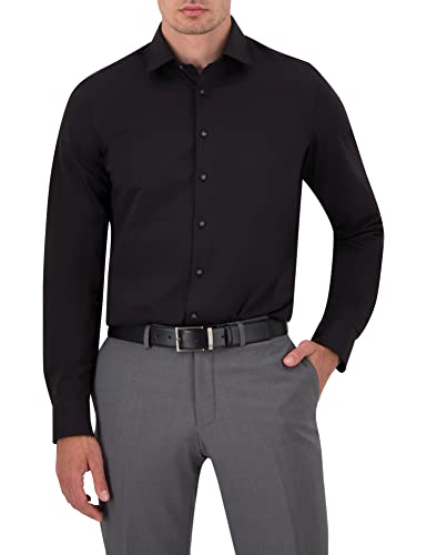 OLYMP Herren Businesshemd Level Five 24/Seven,Männer Hemd,Langarm,Einfarbig,Uni,Body fit,New York Kent,bequem wie EIN T-Shirt,schwarz 68,40 von OLYMP