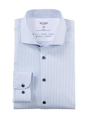 OLYMP Herren Businesshemd Langarm Level Five 24/Seven,Gestreift,Body fit,Kent-Kragen,bleu 11,45 OLYMP Herren Businesshemd Langarm Level Five 24/Seven,Gestreift,Body fit,Kent-Kragen,bleu 11,45 von OLYMP