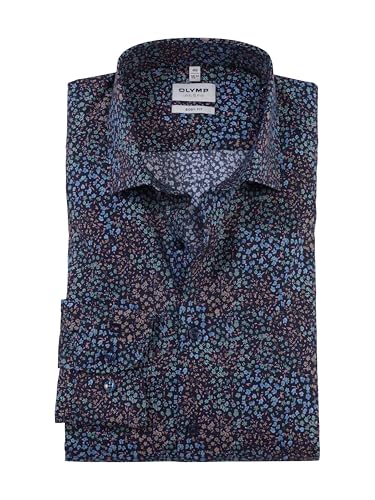 OLYMP Herren Businesshemd Langarm Level.Five.Body.fit,Digitaldruck auf Uni,Body fit,Modern Kent,Granat 86,42 von OLYMP