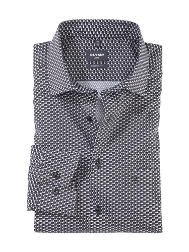 OLYMP Herren Businesshemd Langarm Luxor,Rotationsdruck,modern fit,Global Kent,schwarz 68,39 von OLYMP