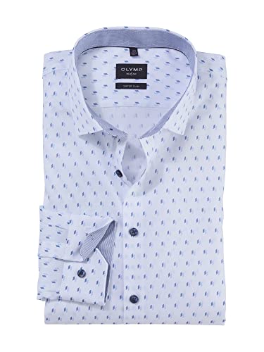 OLYMP Herren Businesshemd Langarm No. Six,Rotationsdruck,super Slim,Modern Kent,bleu 11,43 von OLYMP