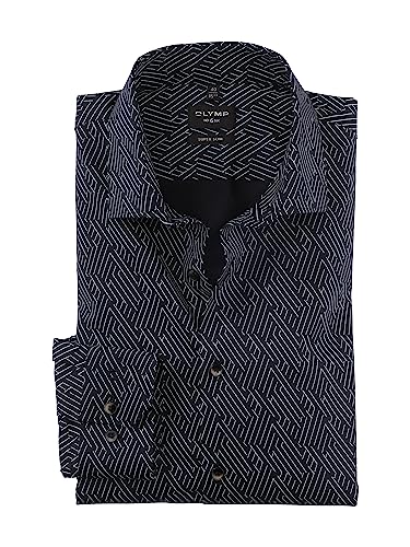 OLYMP Herren Businesshemd Langarm No. Six,Rotationsdruck,super Slim,Modern Kent,schwarz 68,42 von OLYMP