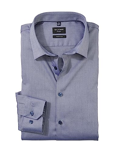 OLYMP Herren Businesshemd Langarm No. Six,Twill,super Slim,Urban Kent,nürnbergerblau 17,39 von OLYMP