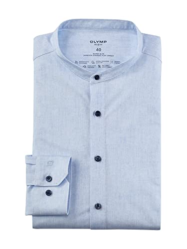 OLYMP Herren Businesshemd Langarm No. Six 24/Seven,Digitalprint on Jersey,super Slim,Stehkragen,bleu 11,42 OLYMP Herren Businesshemd Langarm No. Six 24/Seven,Digitalprint on Jersey,super Slim,Stehkragen,bleu 11,42 von OLYMP