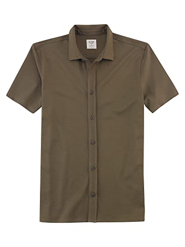 OLYMP Herren Freizeithemd Kurzarm Level Five Polo,Männer,Uni,Body fit,Oliv 47,XXL von OLYMP