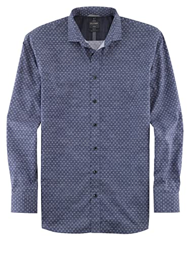 OLYMP Herren Freizeithemd Langarm Casual,Digitaldruck auf Uni,modern fit,Kent-Kragen,Marine 18,XXL von OLYMP