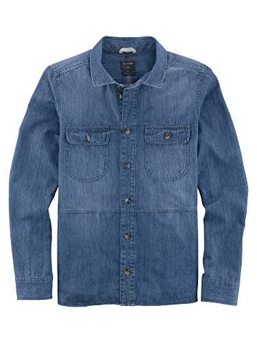 OLYMP Herren Freizeithemd Langarm Casual,Einfarbig,Overshirt,Kent-Kragen,Indigo 96,L von OLYMP