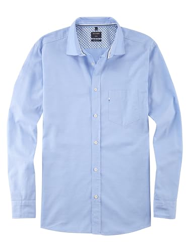 OLYMP Herren Freizeithemd Langarm Casual,Einfarbig,Regular fit,Kent-Kragen,bleu 11,L von OLYMP