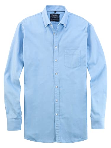 OLYMP Herren Freizeithemd Langarm Casual,Fischgrat,modern fit,Button-Down-Kragen,bleu 11,L von OLYMP