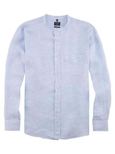 OLYMP Herren Freizeithemd Langarm Casual,Gestreift,Regular fit,Stehkragen,bleu 11,L von OLYMP