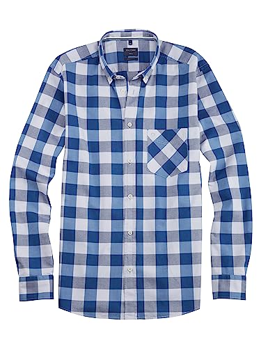 OLYMP Herren Freizeithemd Langarm Casual,Kariert,Regular fit,Button-Down-Kragen,blau 15,3XL von OLYMP