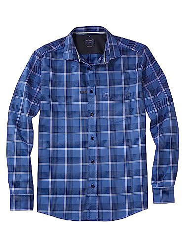 OLYMP Herren Freizeithemd Langarm Casual,Kariert,Regular fit,Kent-Kragen,Marine 18,3XL von OLYMP