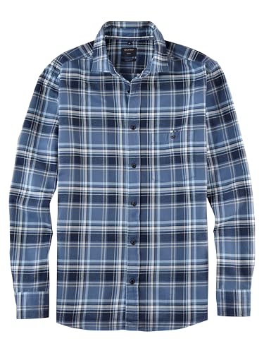 OLYMP Herren Freizeithemd Langarm Casual,Karo,059 Casual 22,01 Kent-Kragen,Marine 18,L von OLYMP