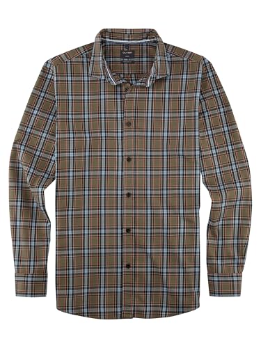 OLYMP Herren Freizeithemd Langarm Casual,Karo,059 Casual 22,01 Kent-Kragen,Oliv 47,XXL von OLYMP