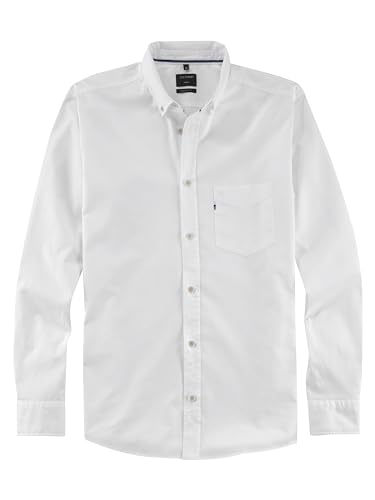 OLYMP Herren Freizeithemd Langarm Casual,Oxfort,Regular fit,Button-Down-Kragen,Weiss 00,L von OLYMP