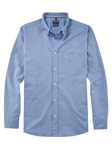 OLYMP Herren Freizeithemd Langarm Casual,Oxfort,Regular fit,Button-Down-Kragen,bleu 11,XL von OLYMP