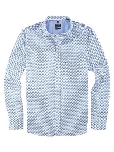 OLYMP Herren Freizeithemd Langarm Casual,Rotationsdruck,Regular fit,Kent-Kragen,bleu 11,L von OLYMP