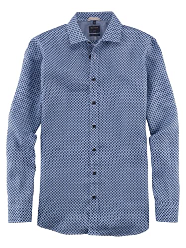 OLYMP Herren Freizeithemd Langarm Casual,Rotationsdruck,modern fit,Kent-Kragen,bleu 11,L von OLYMP