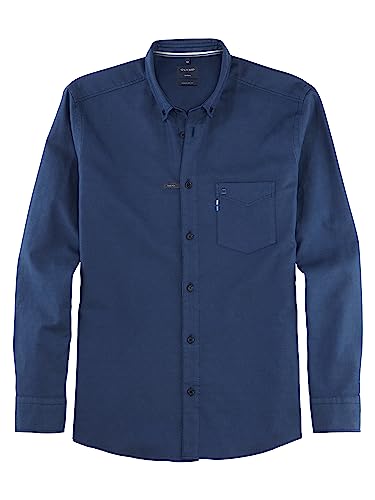 OLYMP Herren Freizeithemd Langarm Casual,Twill,Regular fit,Button-Down-Kragen,Marine 18,3XL von OLYMP