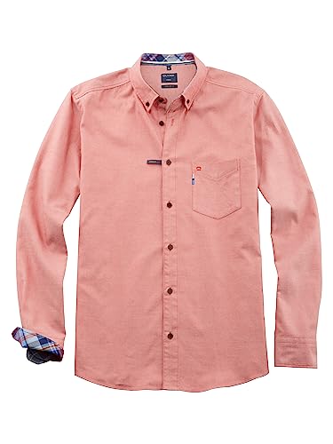 OLYMP Herren Freizeithemd Langarm Casual,Twill,Regular fit,Button-Down-Kragen,rot 35,S von OLYMP