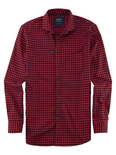 OLYMP Herren Freizeithemd Langarm Casual,Twill,modern fit,Kent-Kragen,rot 35,L von OLYMP