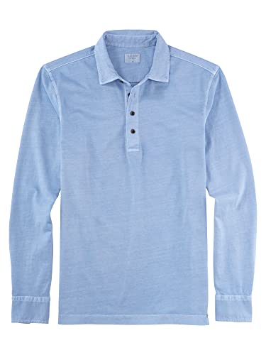 OLYMP Herren Freizeithemd Langarm Level Five Polo,Uni,Body fit,bleu 11,S von OLYMP