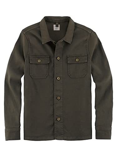 OLYMP Herren Freizeithemd Langarm Level Five Smart Casual,Männer,Uni,Body fit,Oliv 47,S von OLYMP