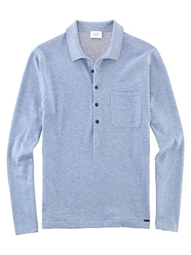 OLYMP Herren Freizeithemd Langarm Level Five Strick,Uni,Body fit,Sky 74,L von OLYMP