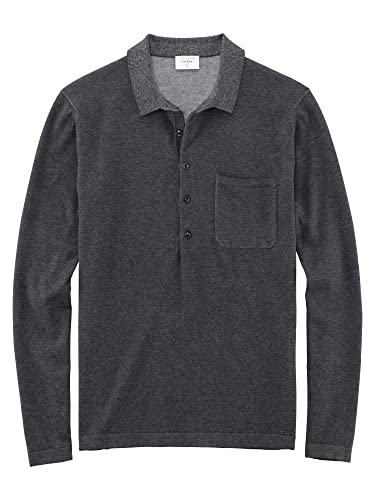 OLYMP Herren Freizeithemd Langarm Level Five Strick,Uni,Body fit,anthrazit 67,XXL von OLYMP