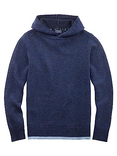 OLYMP Herren Kapuzenpulli Casual Strick,Uni,Regular fit,Marine 18,L von OLYMP