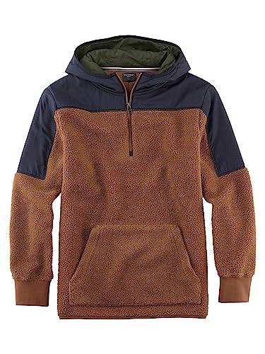 OLYMP Herren Kapuzenpulli Casual Wirk,Uni,Regular fit,rotbraun 29,S von OLYMP