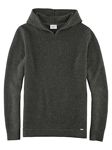 OLYMP Herren Kapuzenpulli Level Five Strick,Uni,Body fit,Oliv 47,M von OLYMP