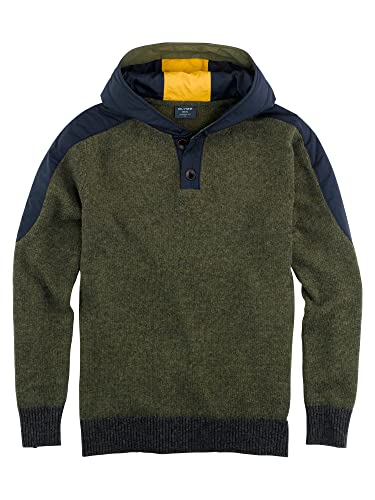 OLYMP Herren Kapuzenpulli Strick,Uni,modern fit,Oliv 47,L von OLYMP