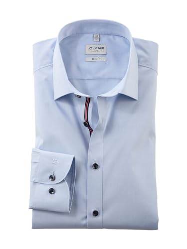 OLYMP Herren Oberhemd Langarm Level Five,Chambray,Level 5,21 New York Kent-2,hellblau 10,39 von OLYMP