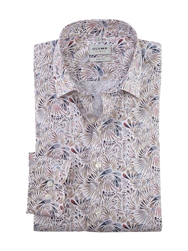 OLYMP Herren Oberhemd Langarm Level Five,Digitaldruck auf Uni,Body fit,New York Kent-2,Natur 22,44 von OLYMP
