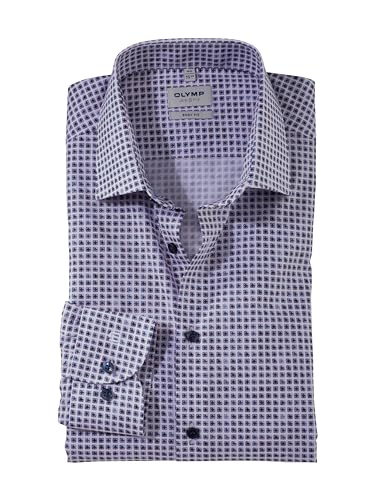 OLYMP Herren Oberhemd Langarm Level Five,Digitaldruck auf Uni,Body fit,New York Kent-2,Rose 30,40 von OLYMP