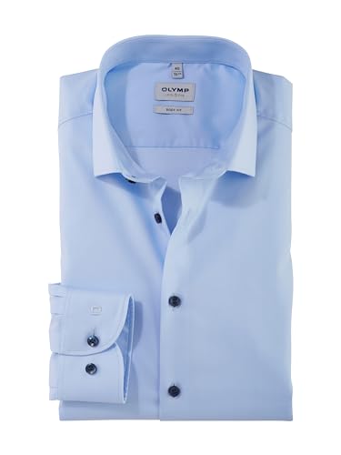 OLYMP Herren Oberhemd Langarm Level Five,Einfarbig,Body fit,Modern Kent,bleu 11,45 OLYMP Herren Oberhemd Langarm Level Five,Einfarbig,Body fit,Modern Kent,bleu 11,45 von OLYMP