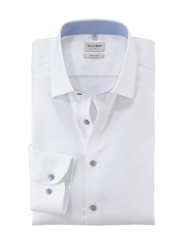 OLYMP Herren Oberhemd Langarm Level Five,Faux Uni,366 Level 5 Body fit (15.05.2015 - F16),21 New York Kent-2,Weiss 00,43 von OLYMP
