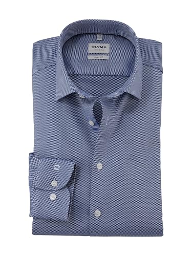 OLYMP Herren Oberhemd Langarm Level Five,Faux Uni,366 Level 5 Body fit (15.05.2015 - F16),21 New York Kent-2,royal 19,38 von OLYMP