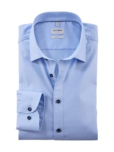 OLYMP Herren Oberhemd Langarm Level Five,Faux Uni,Level 5,21 New York Kent-2,bleu 11,46 von OLYMP