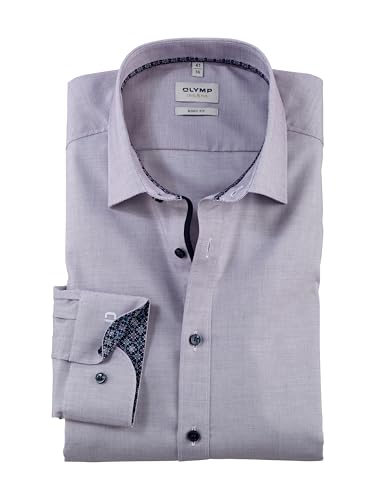 OLYMP Herren Oberhemd Langarm Level Five,Pin Point,Level 5,21 New York Kent-2,Pflaume 97,40 von OLYMP