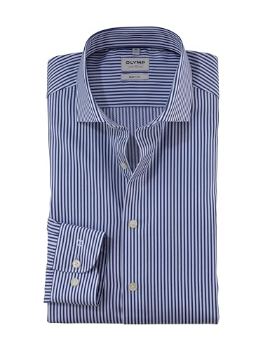 OLYMP Herren Oberhemd Langarm Level Five,Römer Streifen,366 Level 5 Body fit (15.05.2015 - F16),16 Royal Kent,royal 19,45 von OLYMP