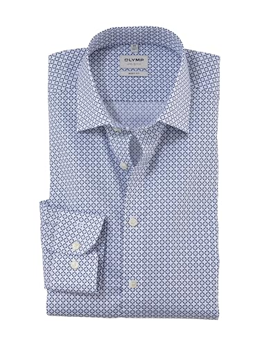 OLYMP Herren Oberhemd Langarm Level Five,Rotationsdruck auf Uni,366 Level 5 Body fit (15.05.2015 - F16),21 New York Kent-2,bleu 11,40 von OLYMP