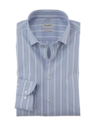 OLYMP Herren Oberhemd Langarm Level Five,Streifen,366 Level 5 Body fit (15.05.2015 - F16),22 Modern Kent,bleu 11,38 von OLYMP